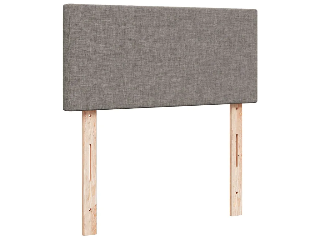 Cama box spring con colchón tela gris taupe 100x200 cm