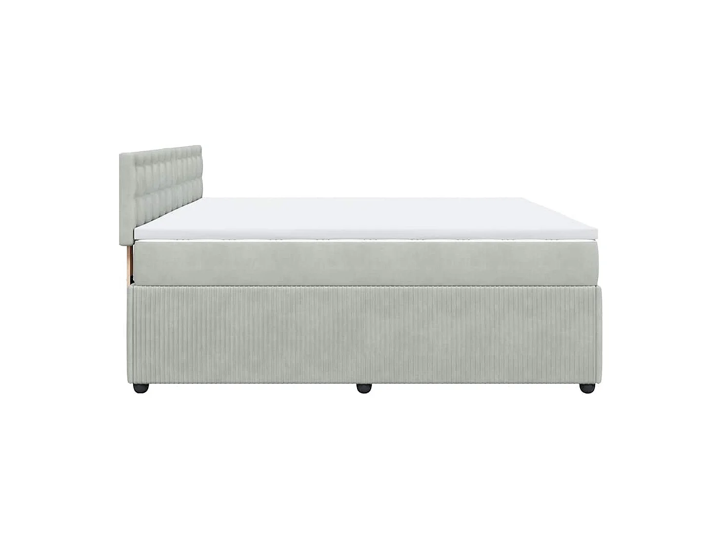 Sommier à lattes de lit et matelas Gris clair 200x200cm Velours