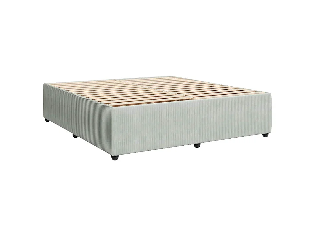 Cama com molas/colchão 200x200 cm veludo cinzento-claro