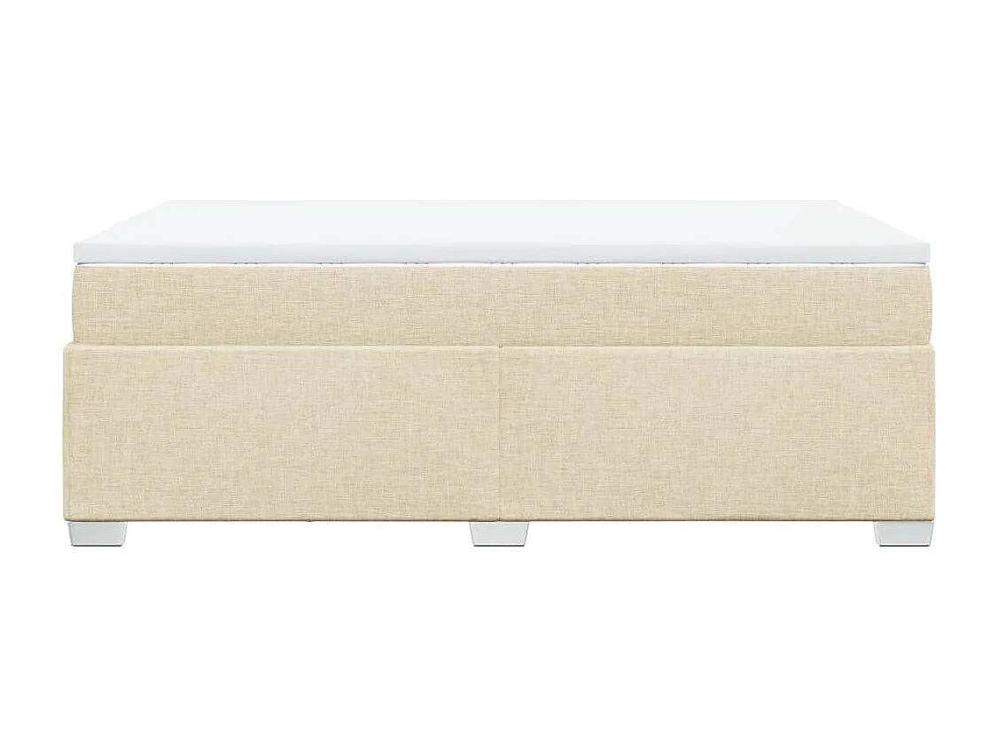 Sommier à lattes de lit avec matelas crème 120x190 cm tissu