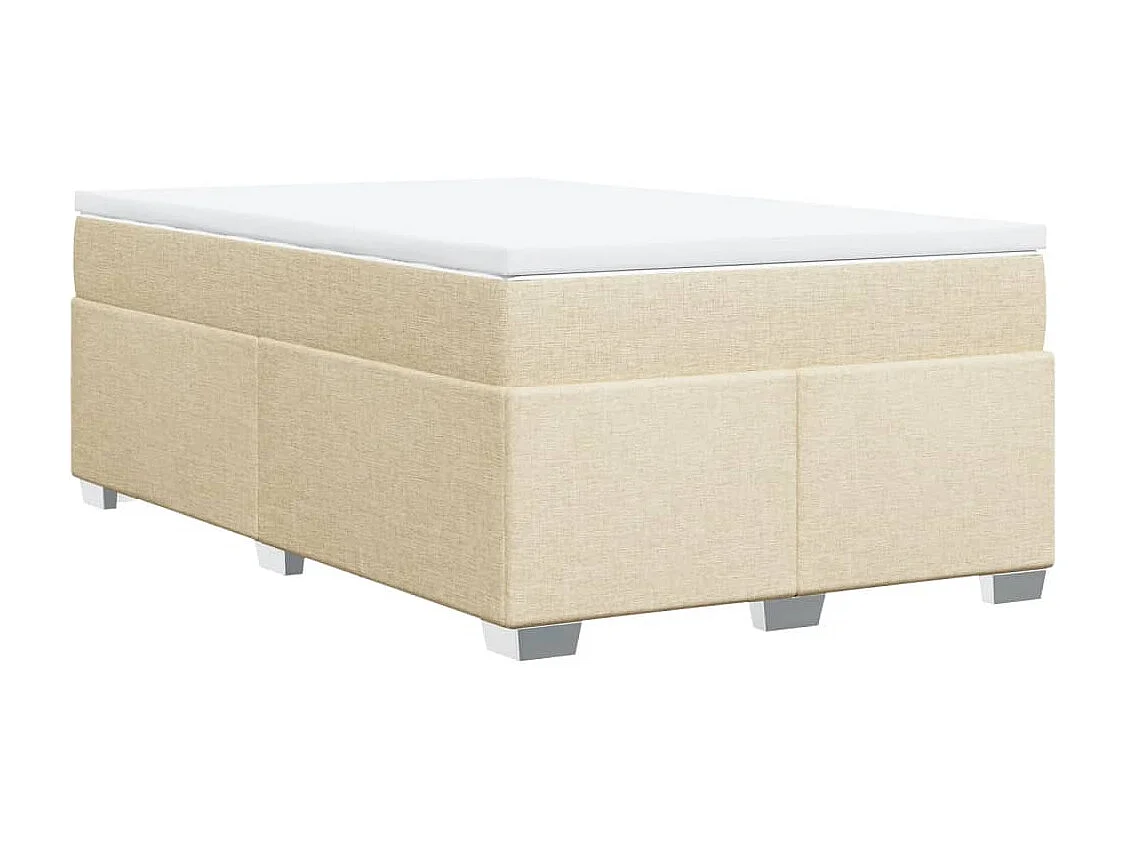 Sommier à lattes de lit avec matelas crème 120x190 cm tissu