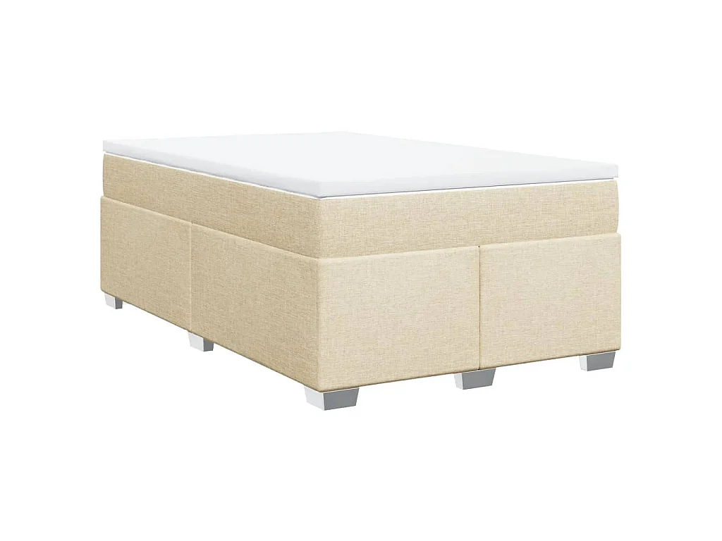 Boxspring met matras stof crèmekleurig 120x190 cm