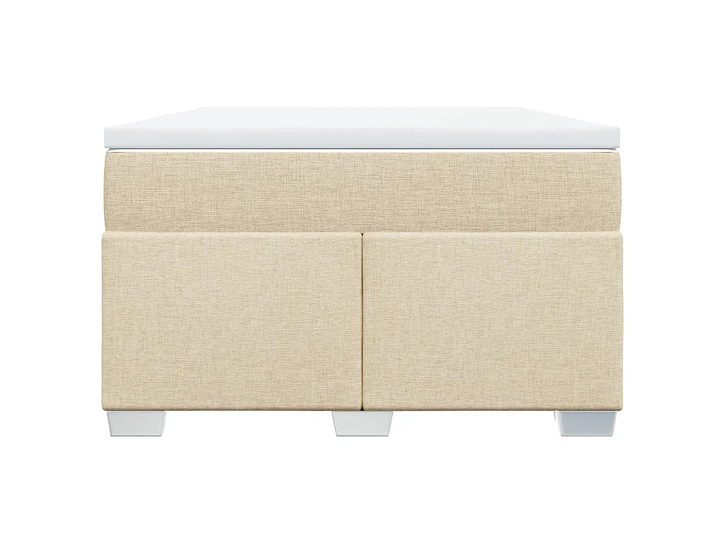 Boxspring met matras stof crèmekleurig 120x190 cm