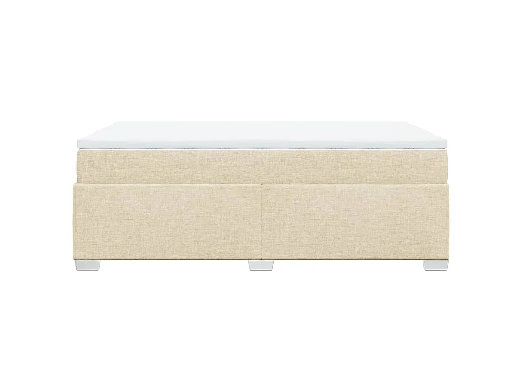 Boxspring met matras stof crèmekleurig 120x190 cm