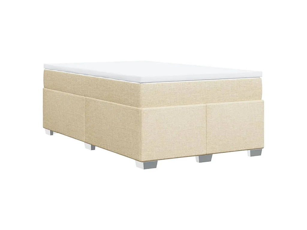 Boxspring met matras stof crèmekleurig 120x190 cm