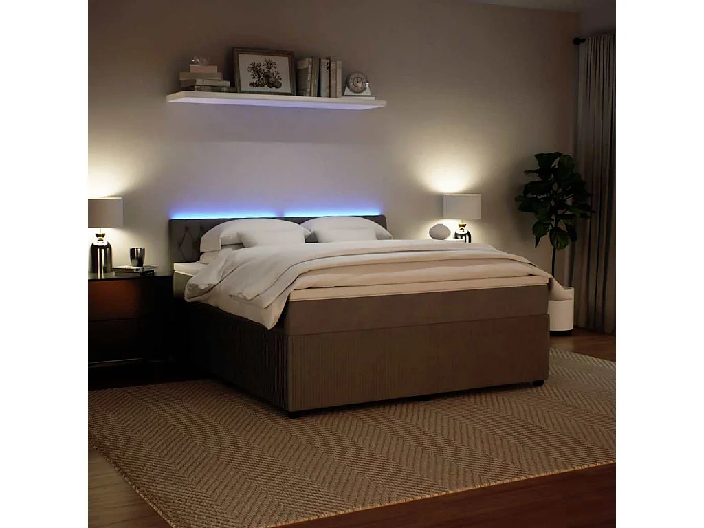 Boxspring met matras fluweel lichtgrijs 180x200 cm