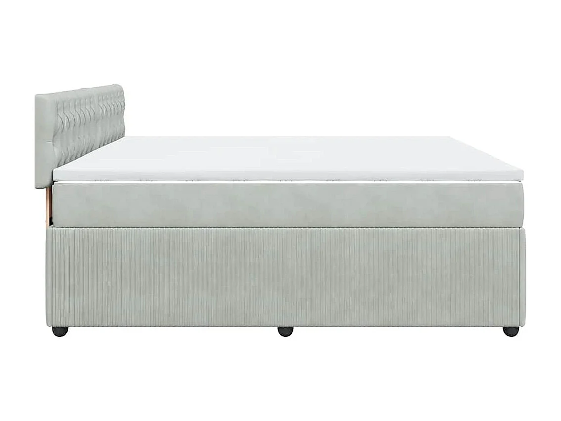 Sommier à lattes de lit et matelas Gris clair 180x200cm Velours