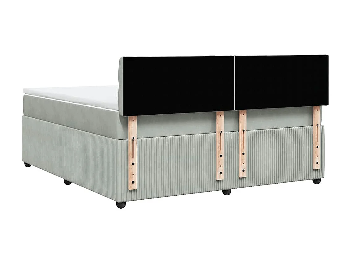Sommier à lattes de lit et matelas Gris clair 180x200cm Velours