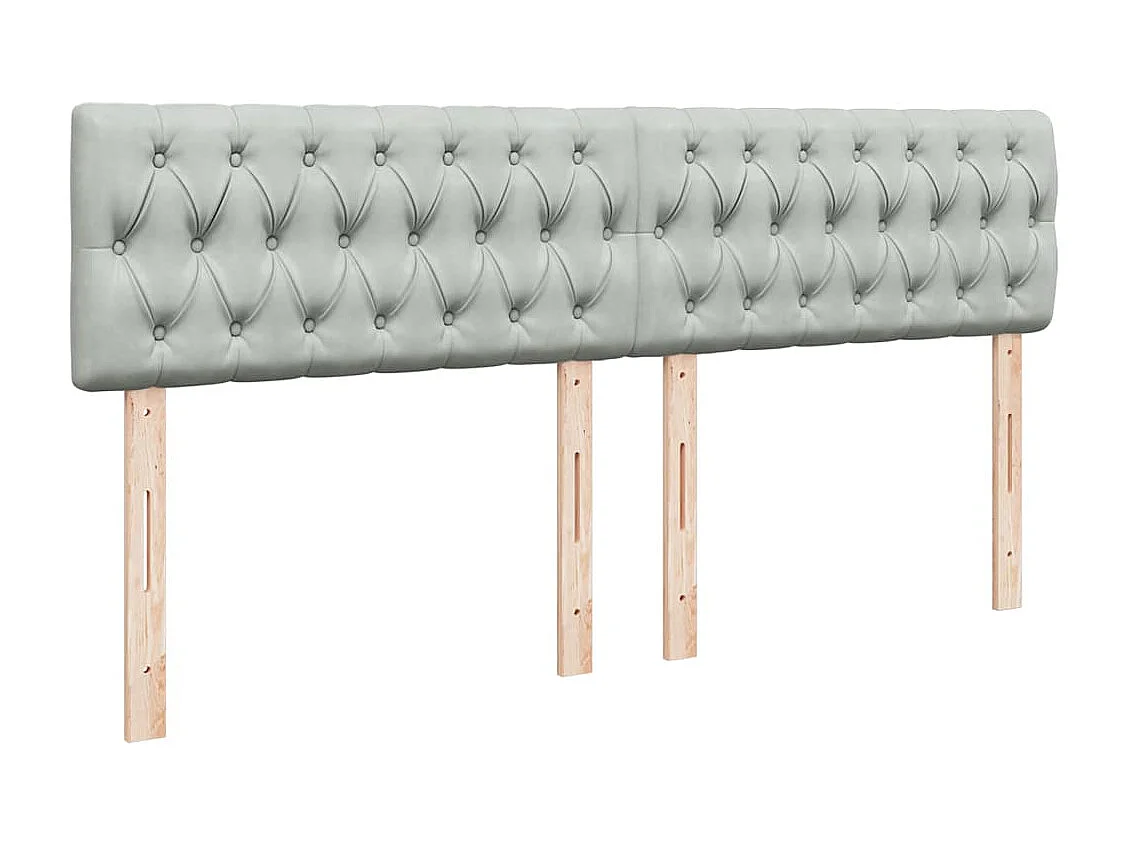 Sommier à lattes de lit et matelas Gris clair 180x200cm Velours