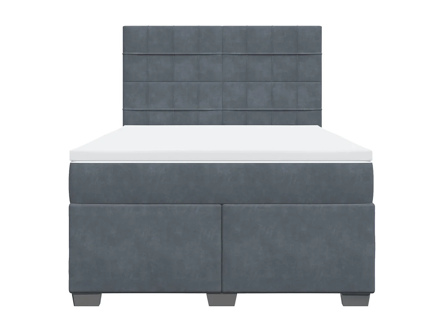 Boxspring met matras fluweel donkergrijs 140x200 cm