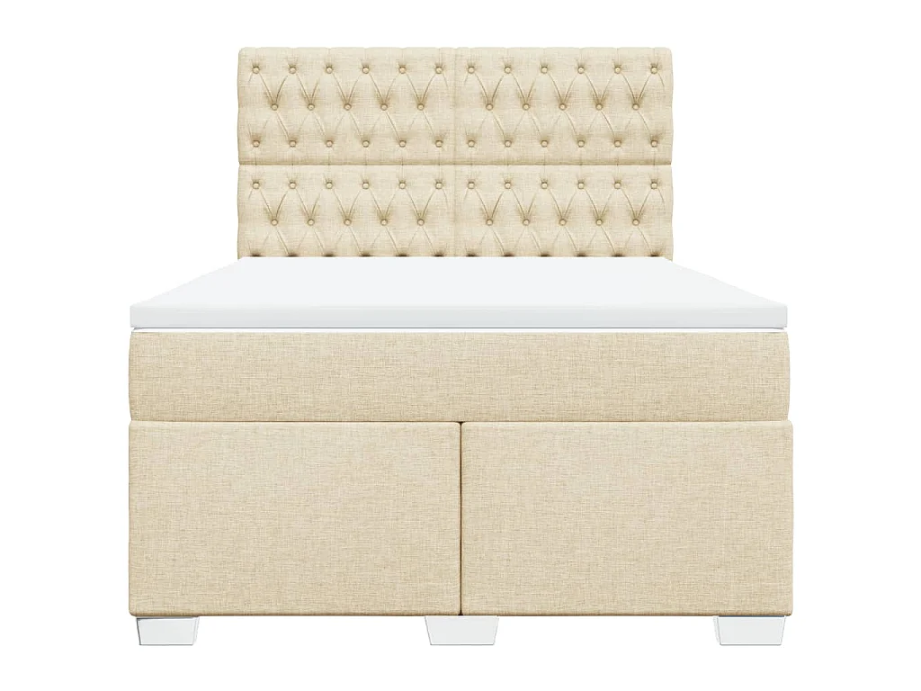Boxspringbett mit Matratze Creme 140x200 cm Stoff