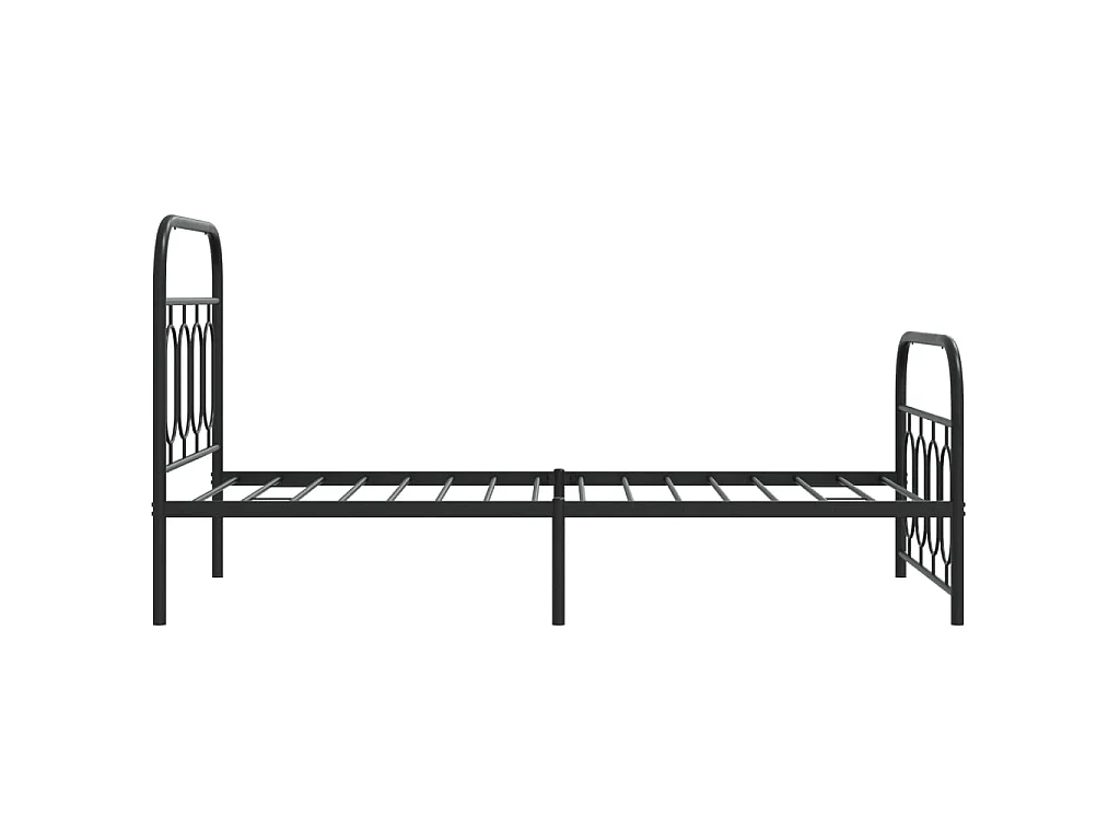 Cadre de lit métal sans matelas avec pied de lit noir 80x200 cm