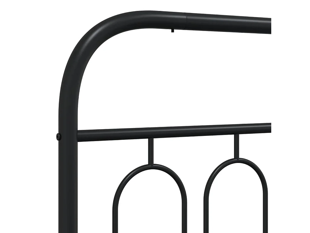 Cadre de lit métal sans matelas avec pied de lit noir 80x200 cm