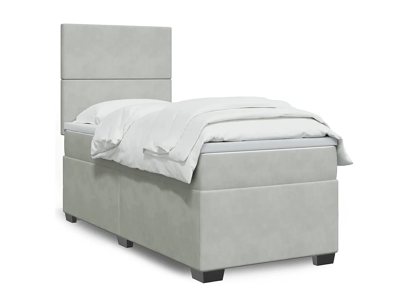 Sommier à lattes de lit et matelas Gris clair 80x200 cm Velours