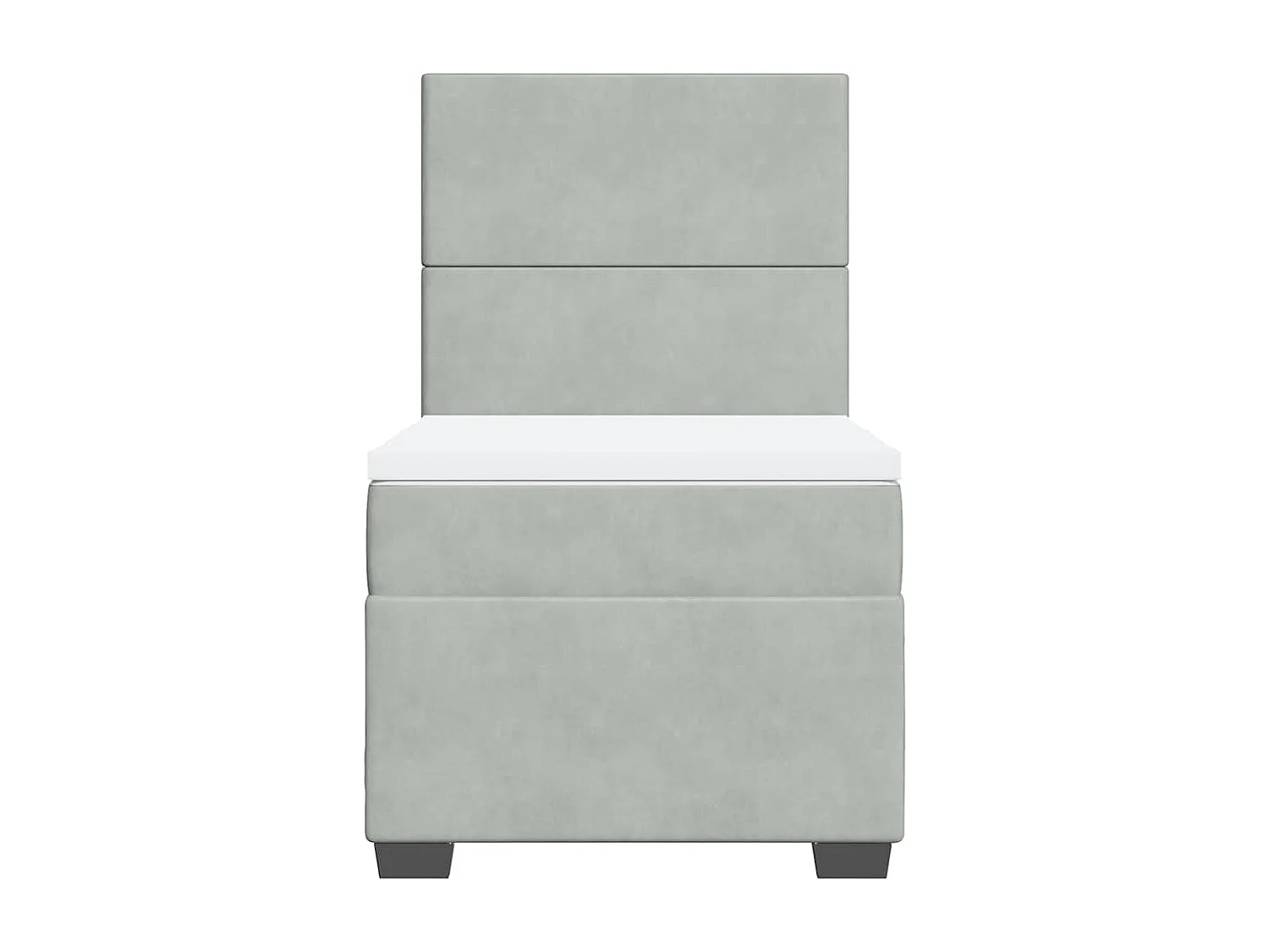 Sommier à lattes de lit et matelas Gris clair 80x200 cm Velours