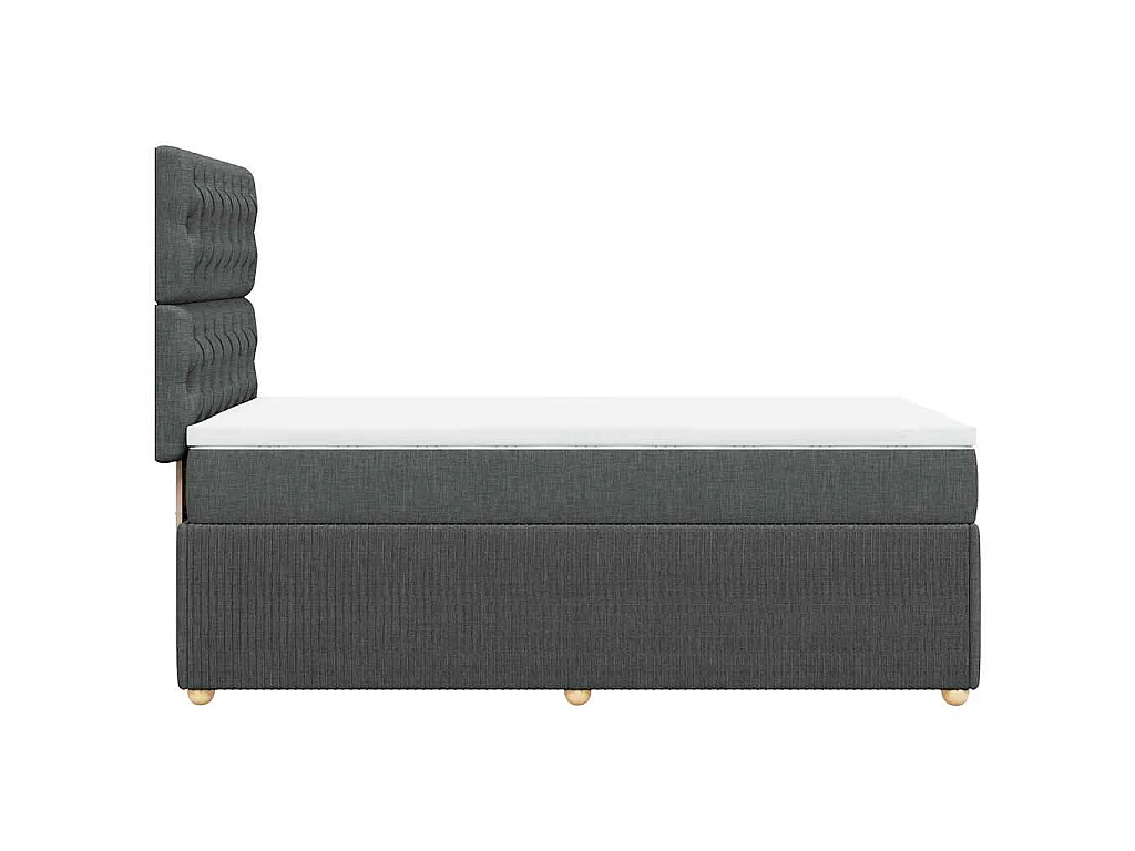 Sommier à lattes de lit et matelas Gris foncé 90x190 cm Tissu