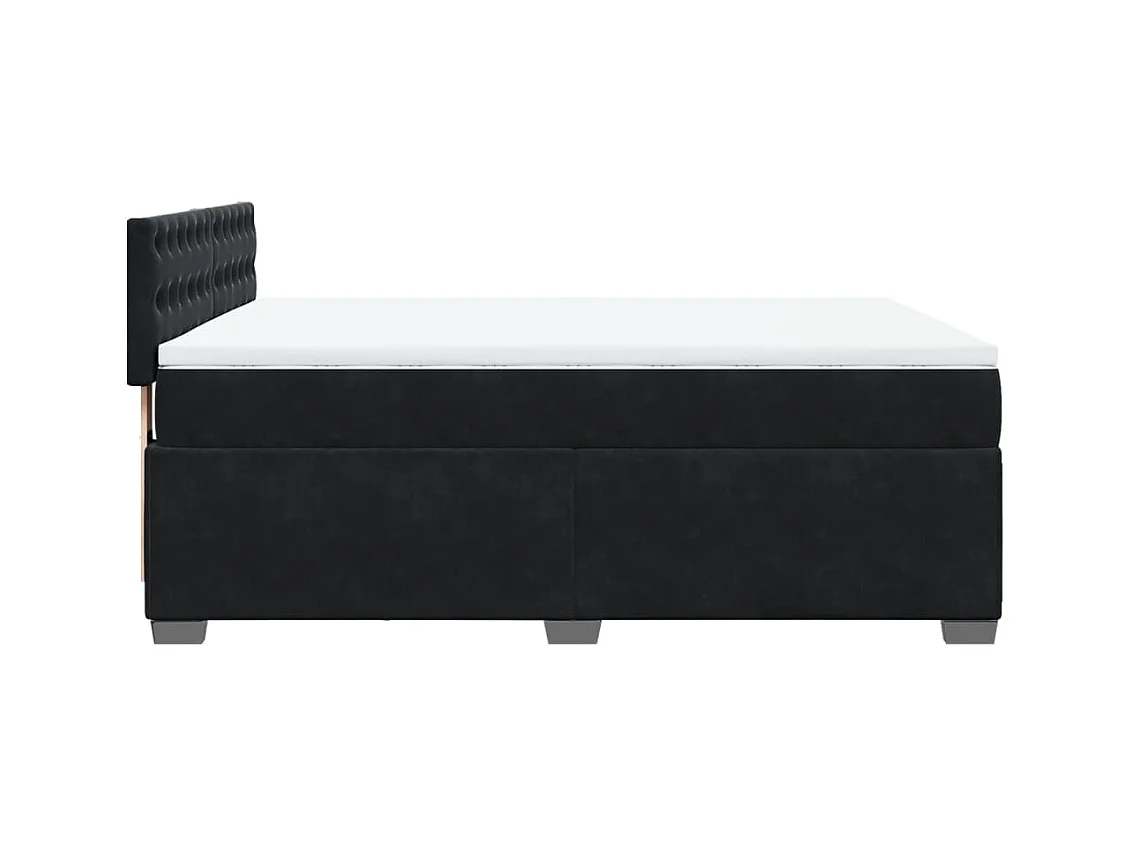 Sommier à lattes de lit avec matelas Noir 140x190 cm Velours