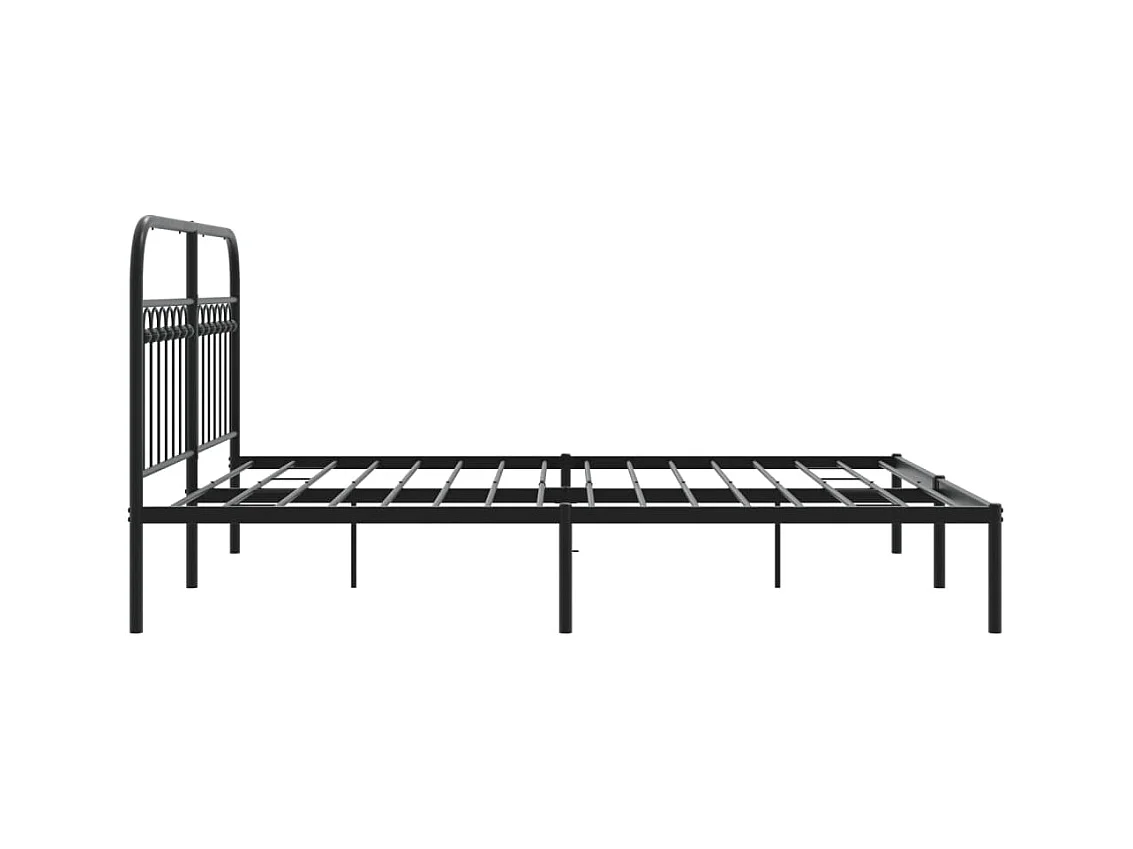 Giroletto con Testiera in Metallo Nero 160x200 cm