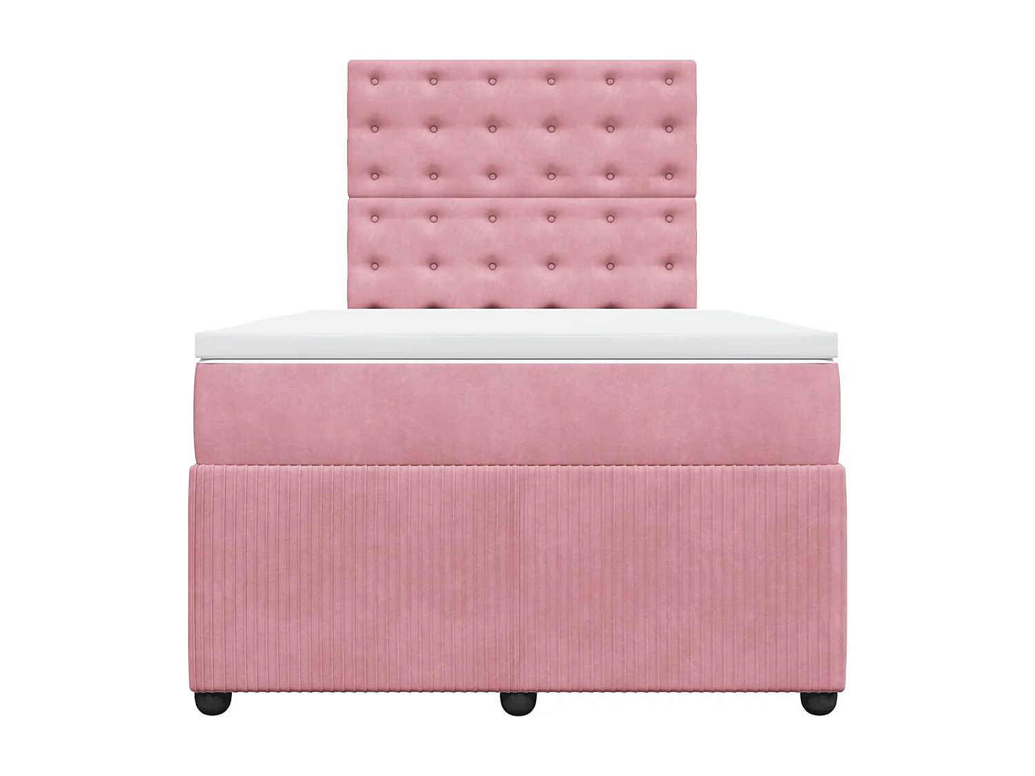 Giroletto a Molle con Materasso Rosa 120x200 cm in Velluto