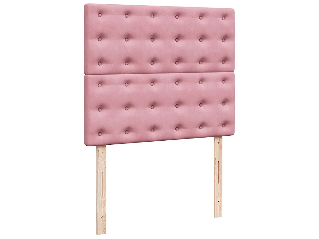 Cama box spring con colchón terciopelo rosa 120x200 cm