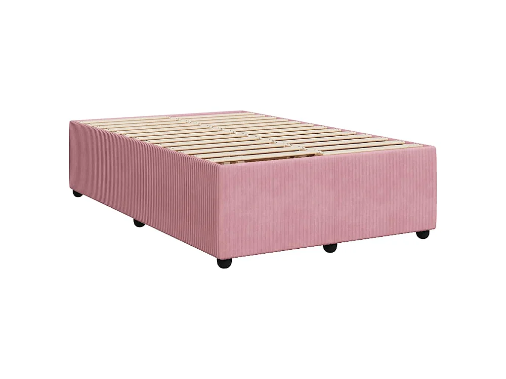 Cama box spring con colchón terciopelo rosa 120x200 cm