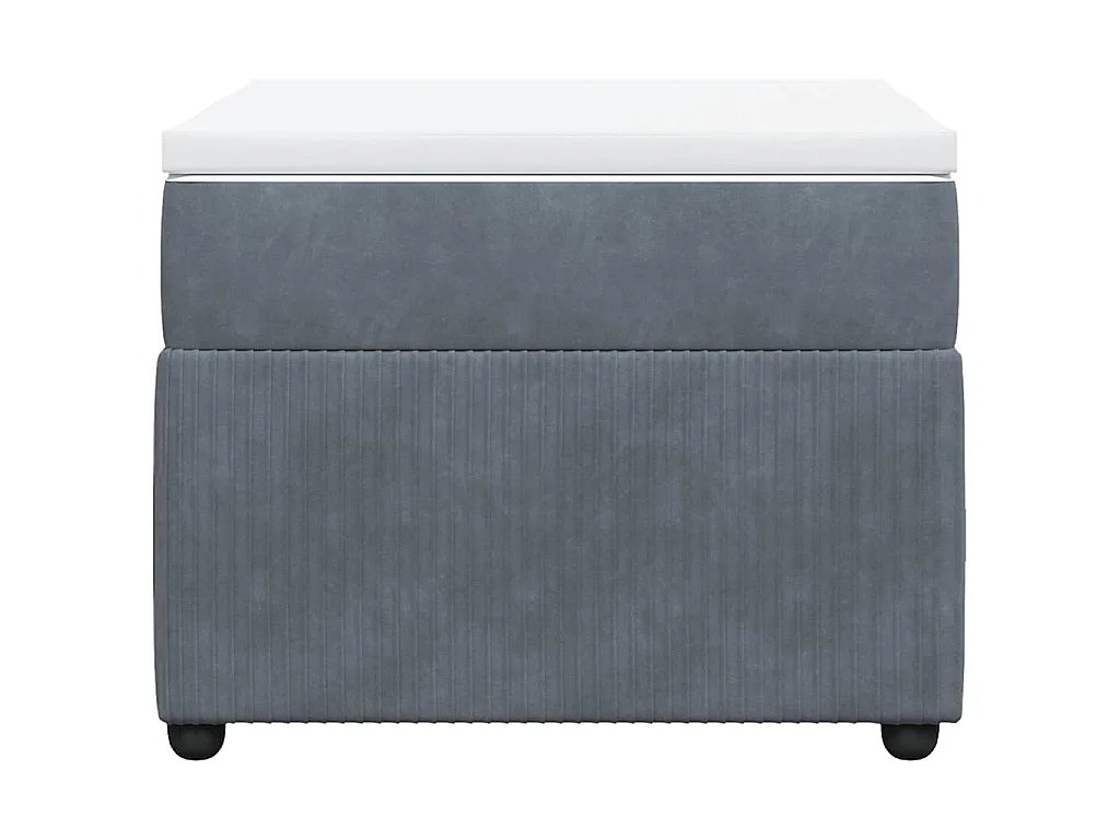 Cama box spring con colchón terciopelo gris oscuro 100x200 cm