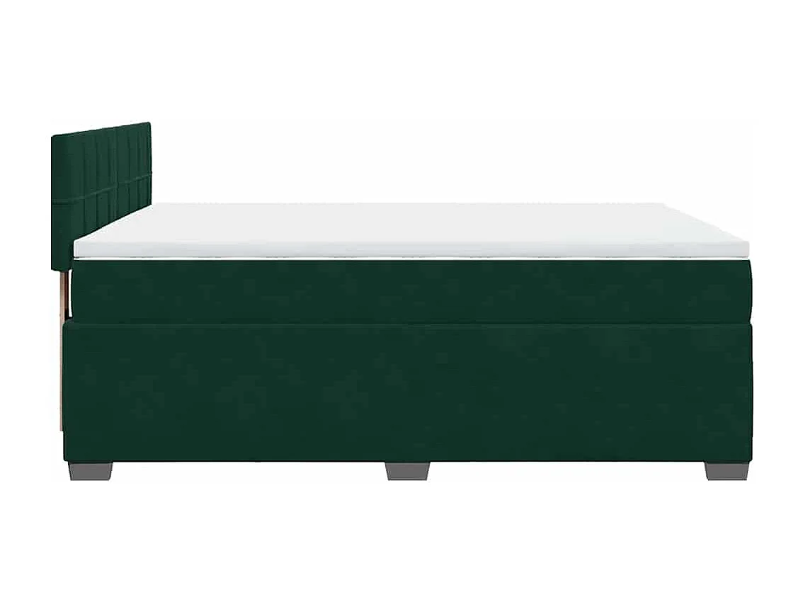 Boxspring met matras fluweel donkergroen 140x200 cm