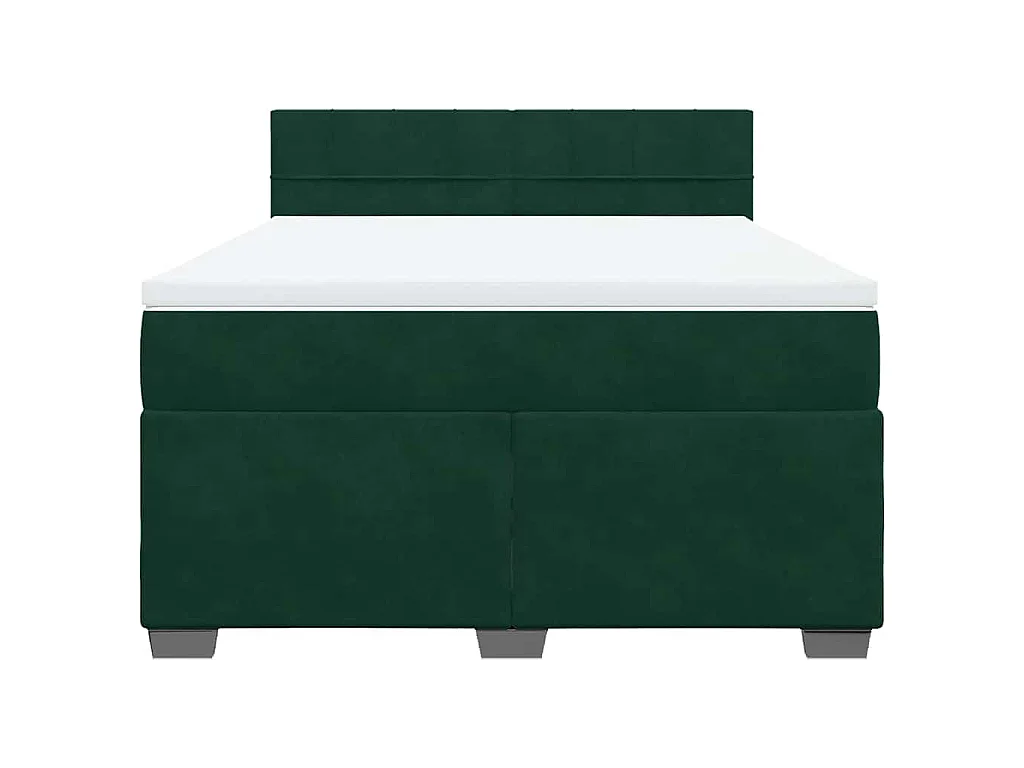 Sommier à lattes de lit et matelas Vert foncé 140x200cm Velours