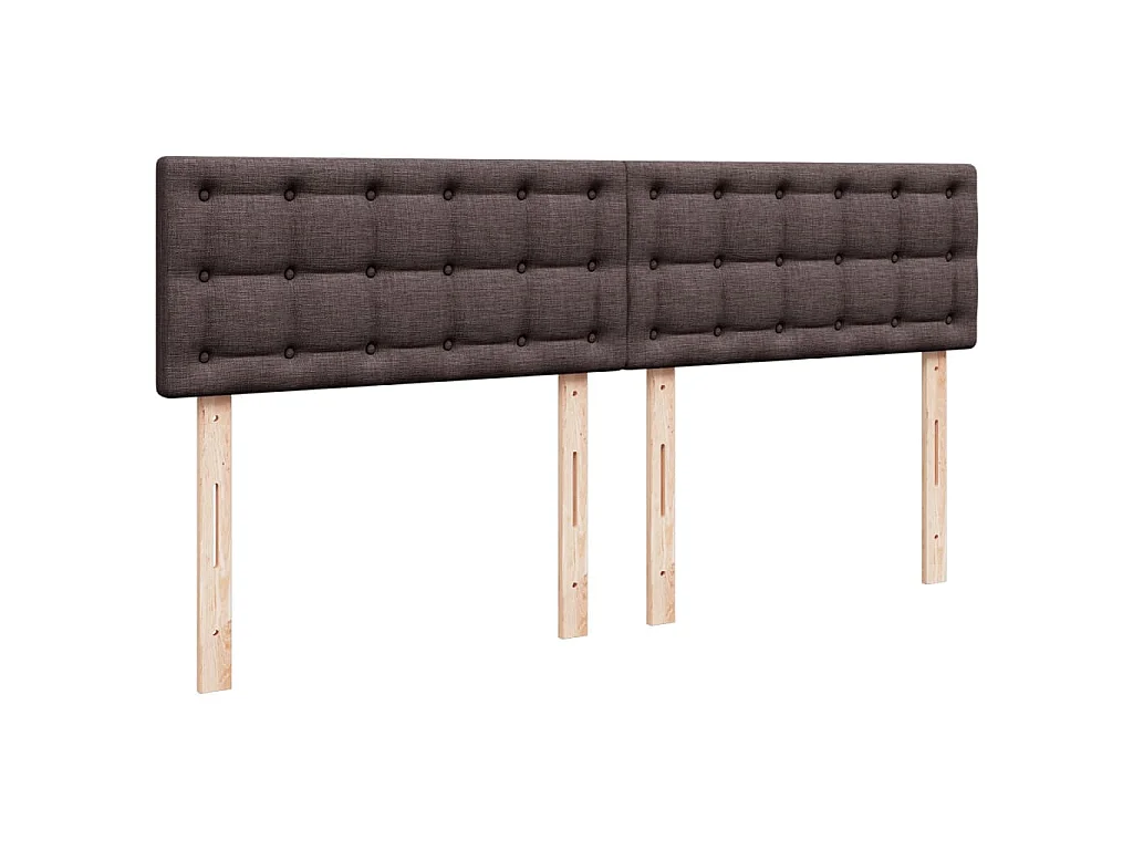 Cama box spring con colchón tela marrón oscuro 200x200 cm