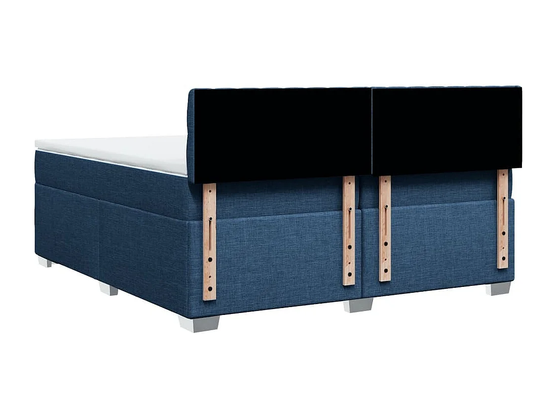 Boxspring met matras stof blauw 200x200 cm