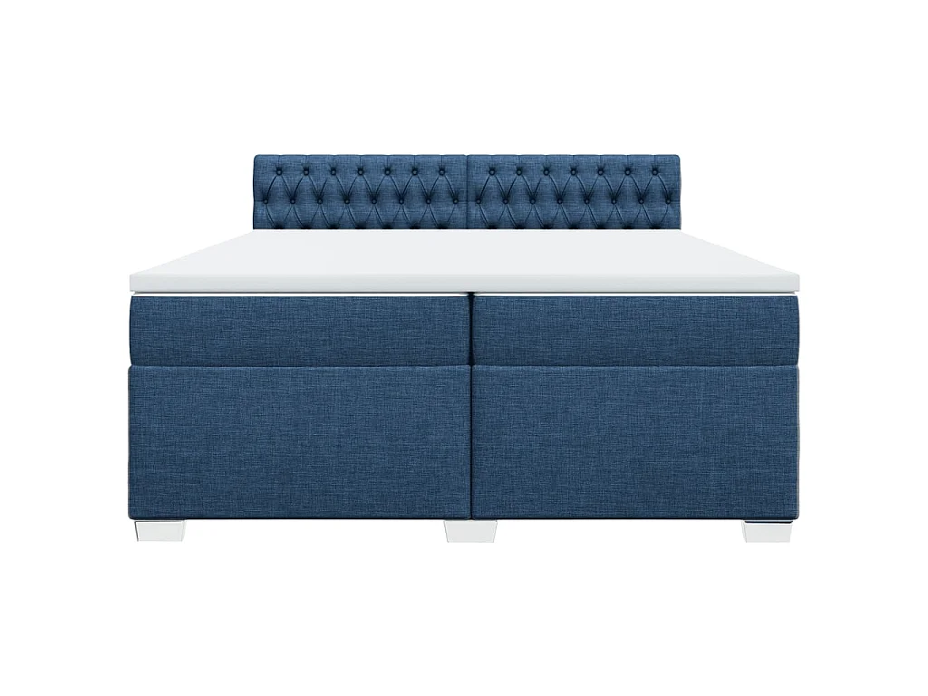 Boxspring met matras stof blauw 200x200 cm