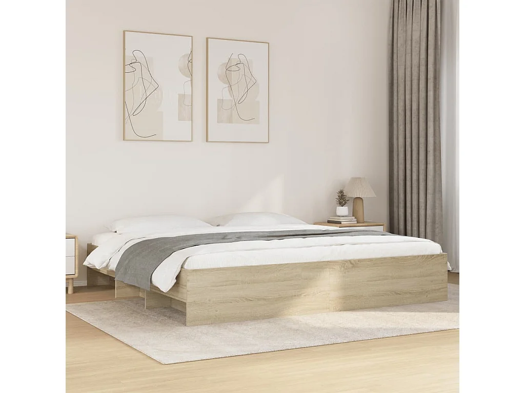Bedframe zonder matras hout sonoma eikenkleurig 180x200 cm
