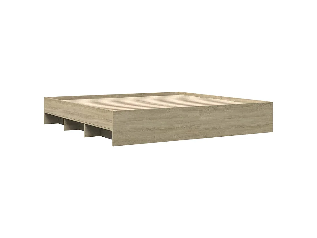 Estructura de cama sin colchón roble Sonoma 180x200 cm