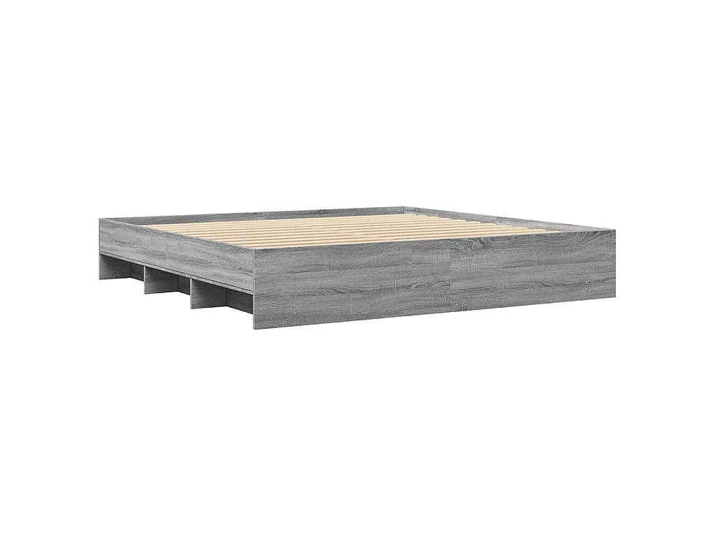 Bedframe bewerkt hout grijs sonoma eikenkleurig 200x200 cm