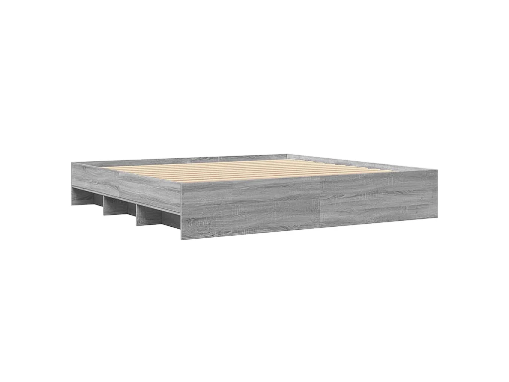 Bedframe bewerkt hout grijs sonoma eikenkleurig 200x200 cm