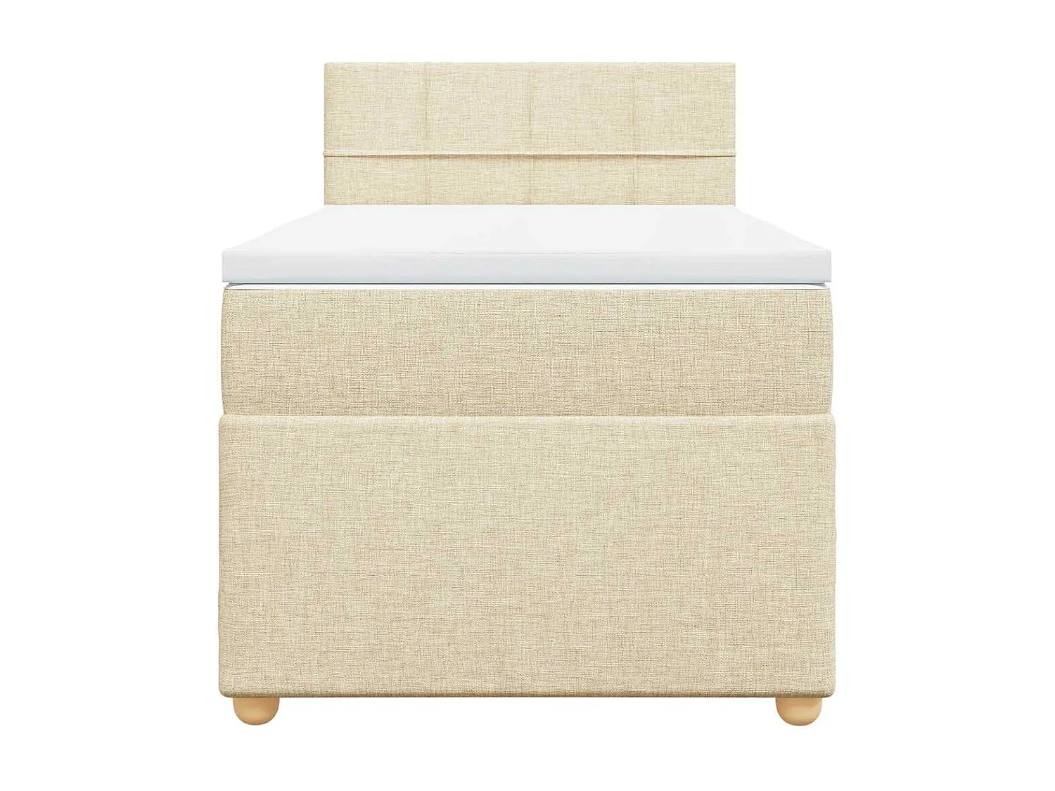 Sommier à lattes de lit avec matelas Crème 80x200 cm Tissu