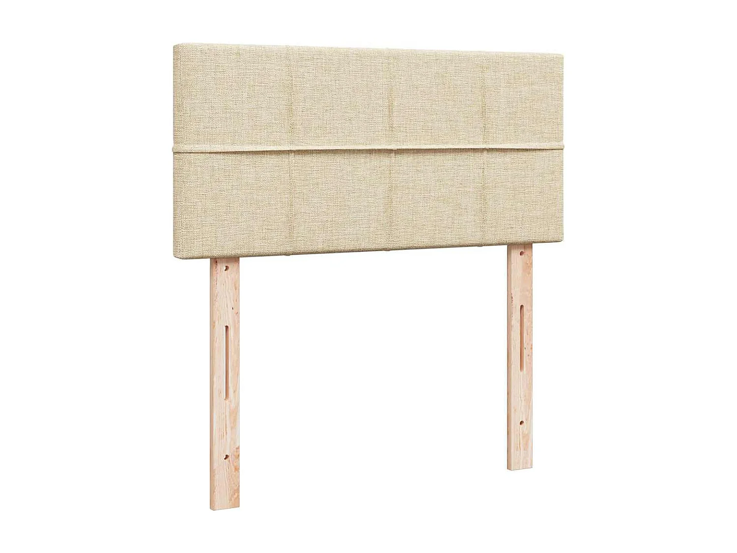 Cama box spring con colchón tela color crema 80x200 cm