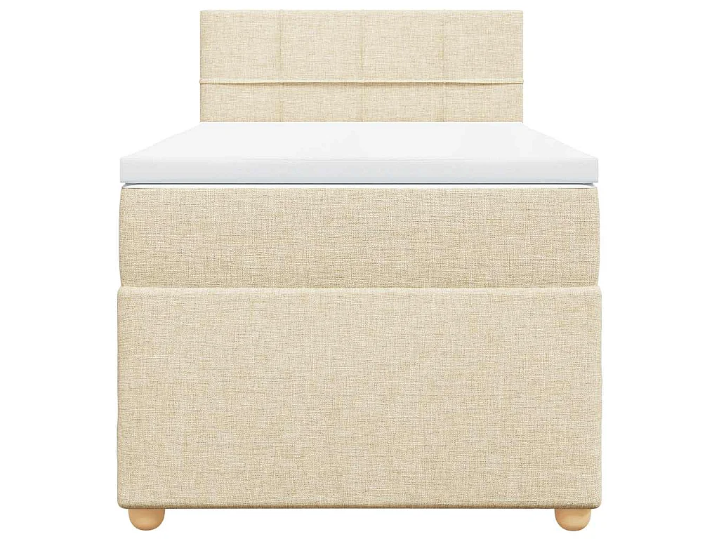 Boxspring met matras stof crèmekleurig 80x200 cm