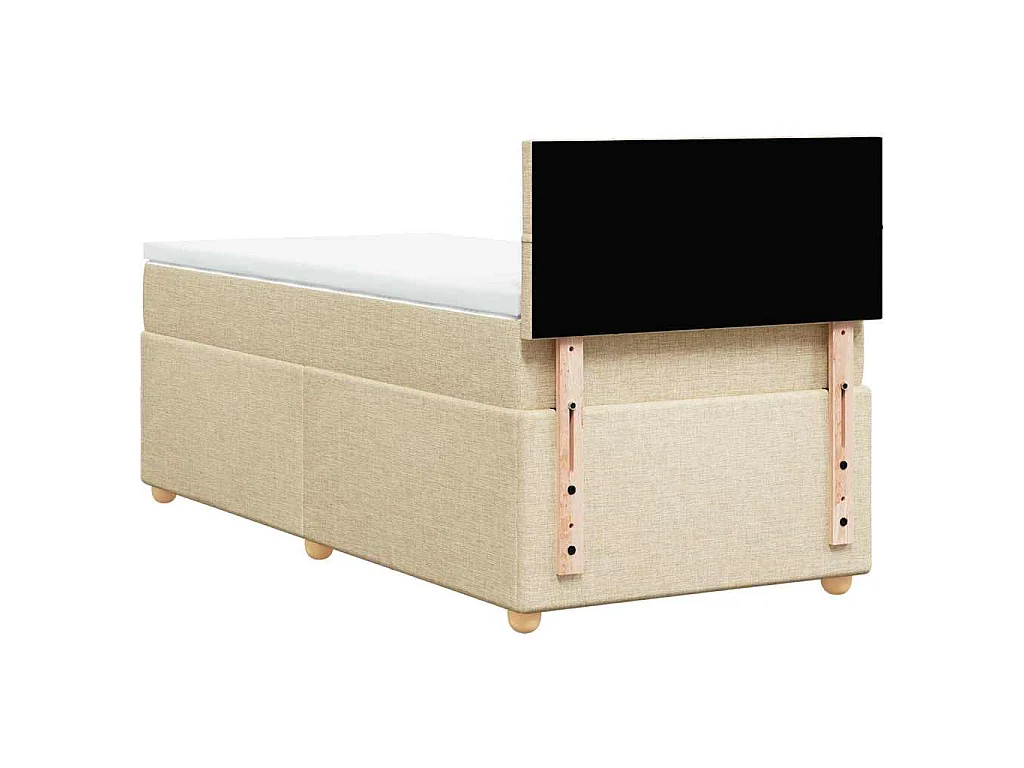 Boxspring met matras stof crèmekleurig 80x200 cm