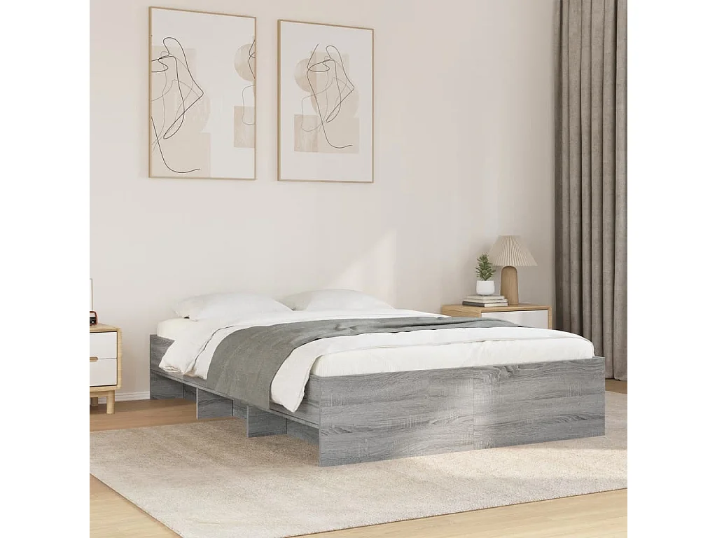 Bettgestell Grau Sonoma 120x200 cm Holzwerkstoff