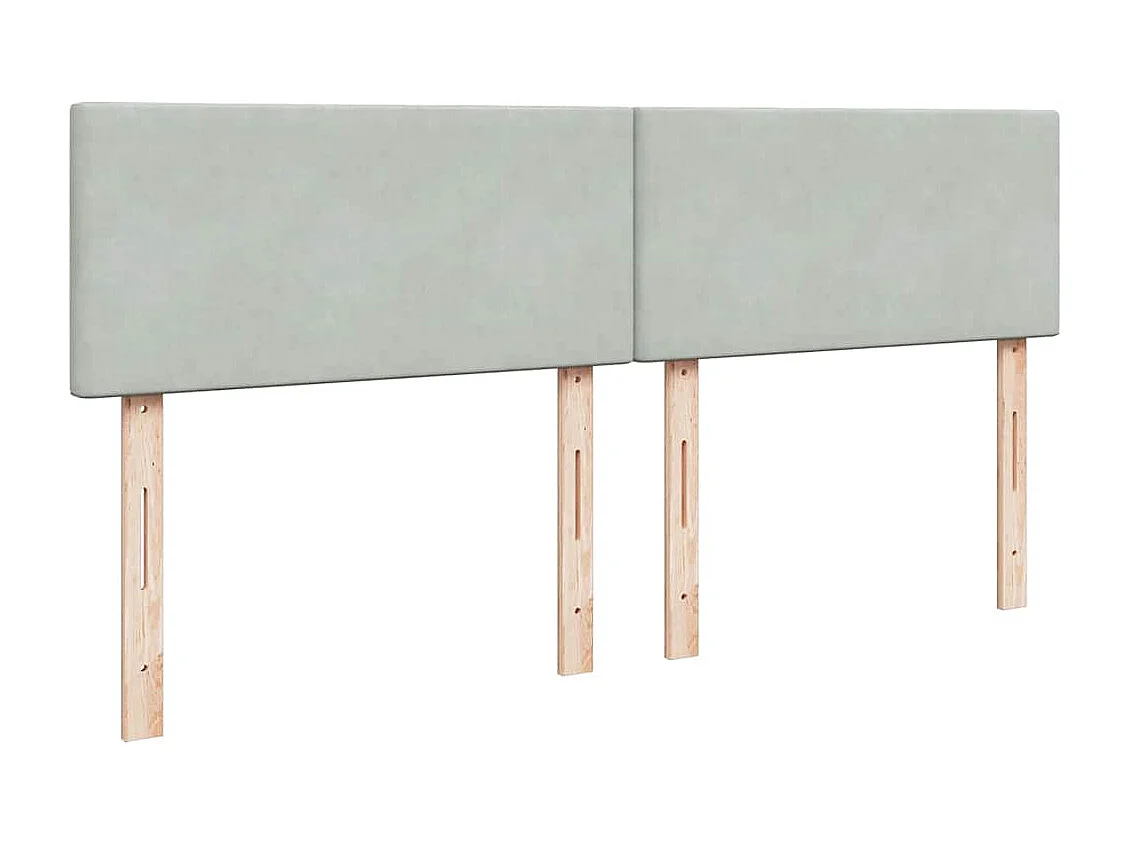 Giroletto a Molle con Materasso Grigio Chiaro 180x200cm Velluto