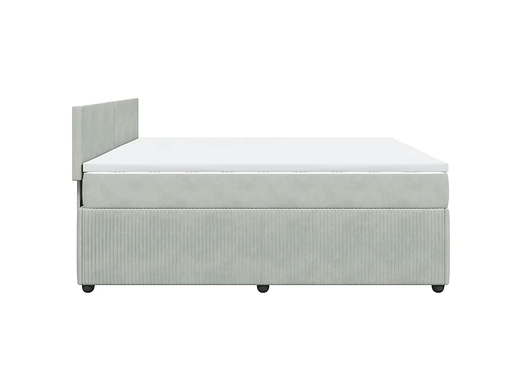 Sommier à lattes de lit et matelas Gris clair 180x200cm Velours