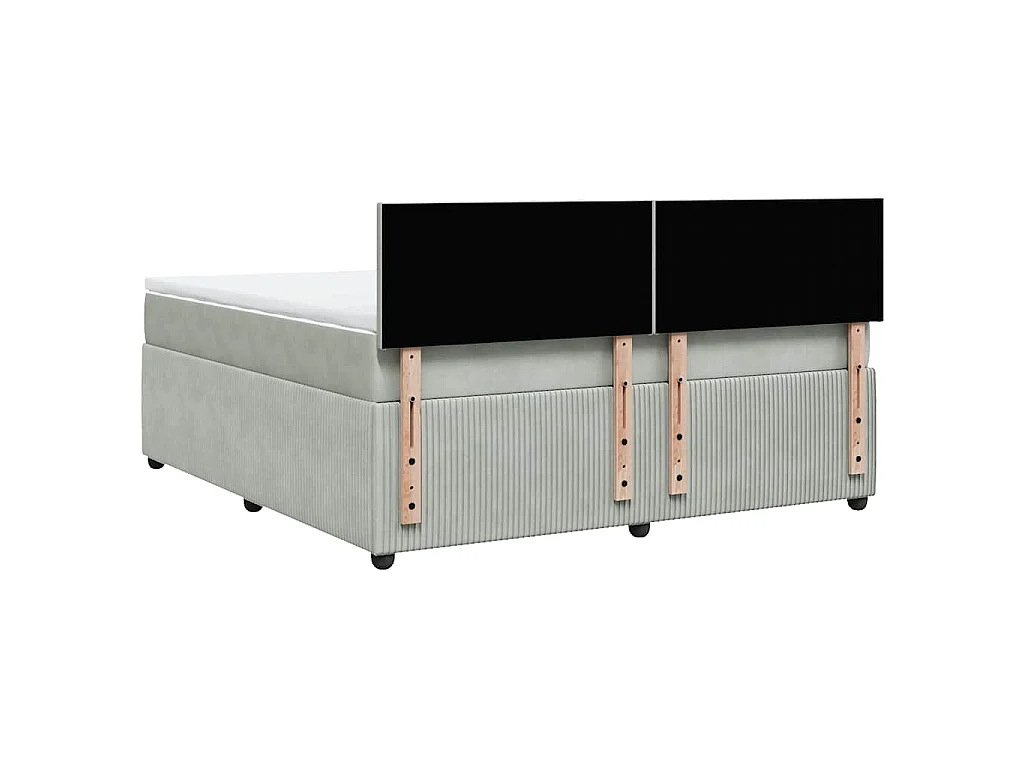 Sommier à lattes de lit et matelas Gris clair 180x200cm Velours