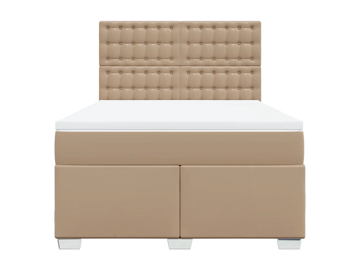 Boxspring met matras kunstleer cappuccinokleurig 160x200 cm