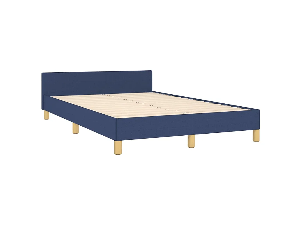 Cadre de lit sans matelas bleu 120x190 cm tissu