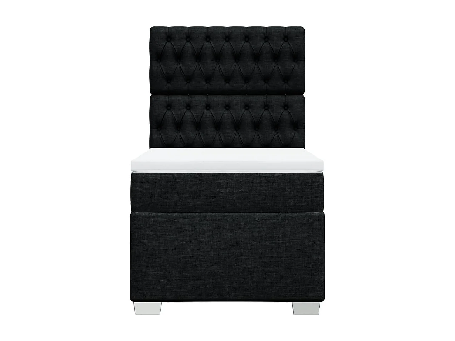 Sommier à lattes de lit avec matelas Noir 90x190 cm Tissu