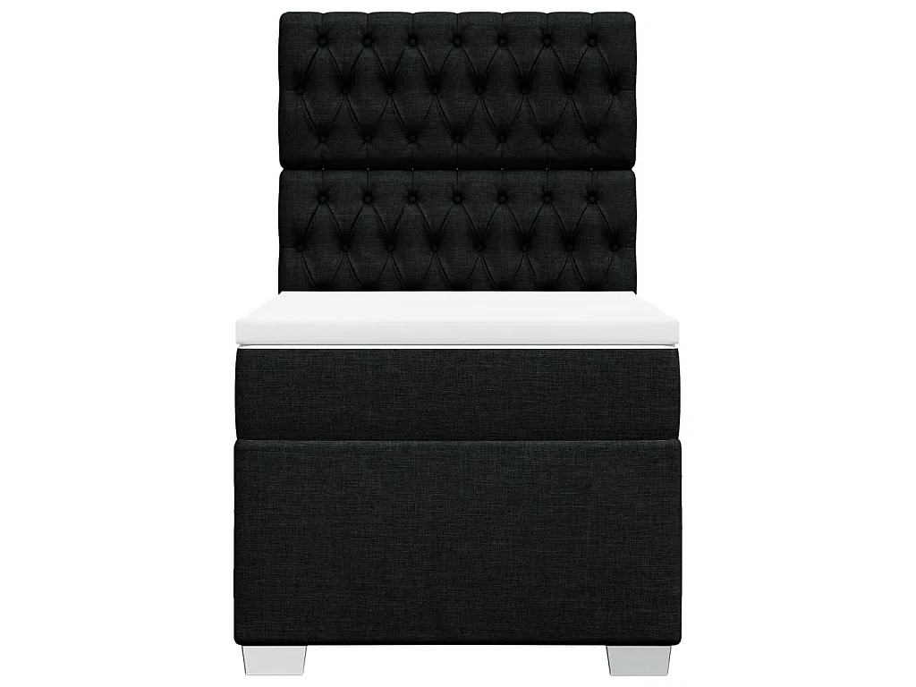 Giroletto a Molle con Materasso Nero 90x190 cm in Tessuto