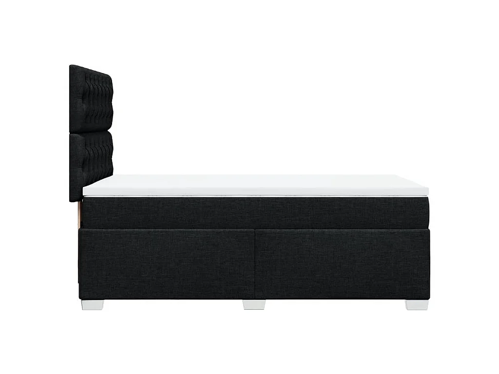 Giroletto a Molle con Materasso Nero 90x190 cm in Tessuto