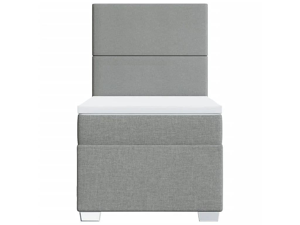 Boxspring met matras stof lichtgrijs 100x200 cm