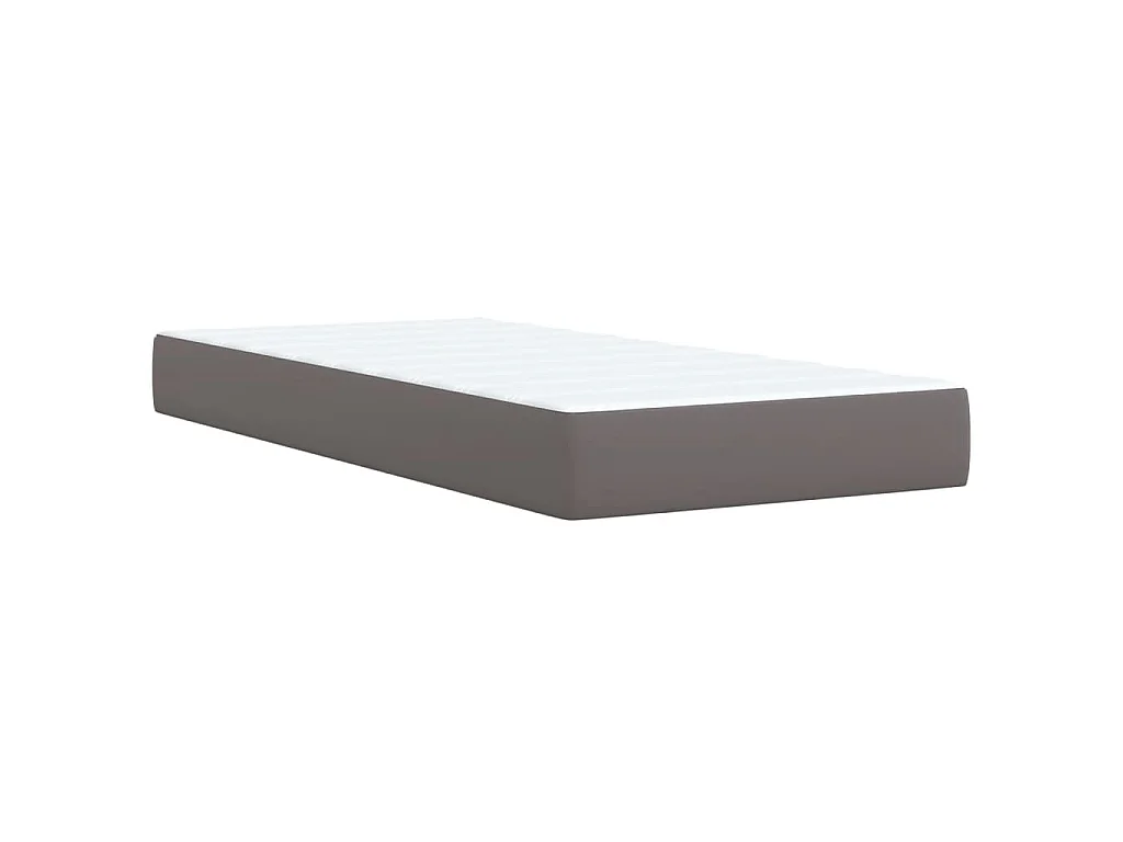Cama com molas/colchão 80x200 cm couro artificial cinza